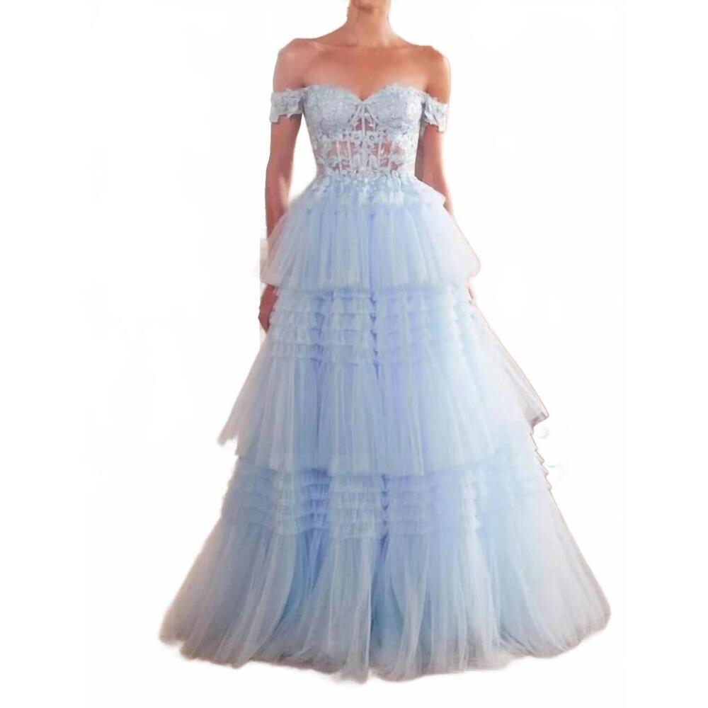 NEW LADIVINE tulle ball gown in light blue